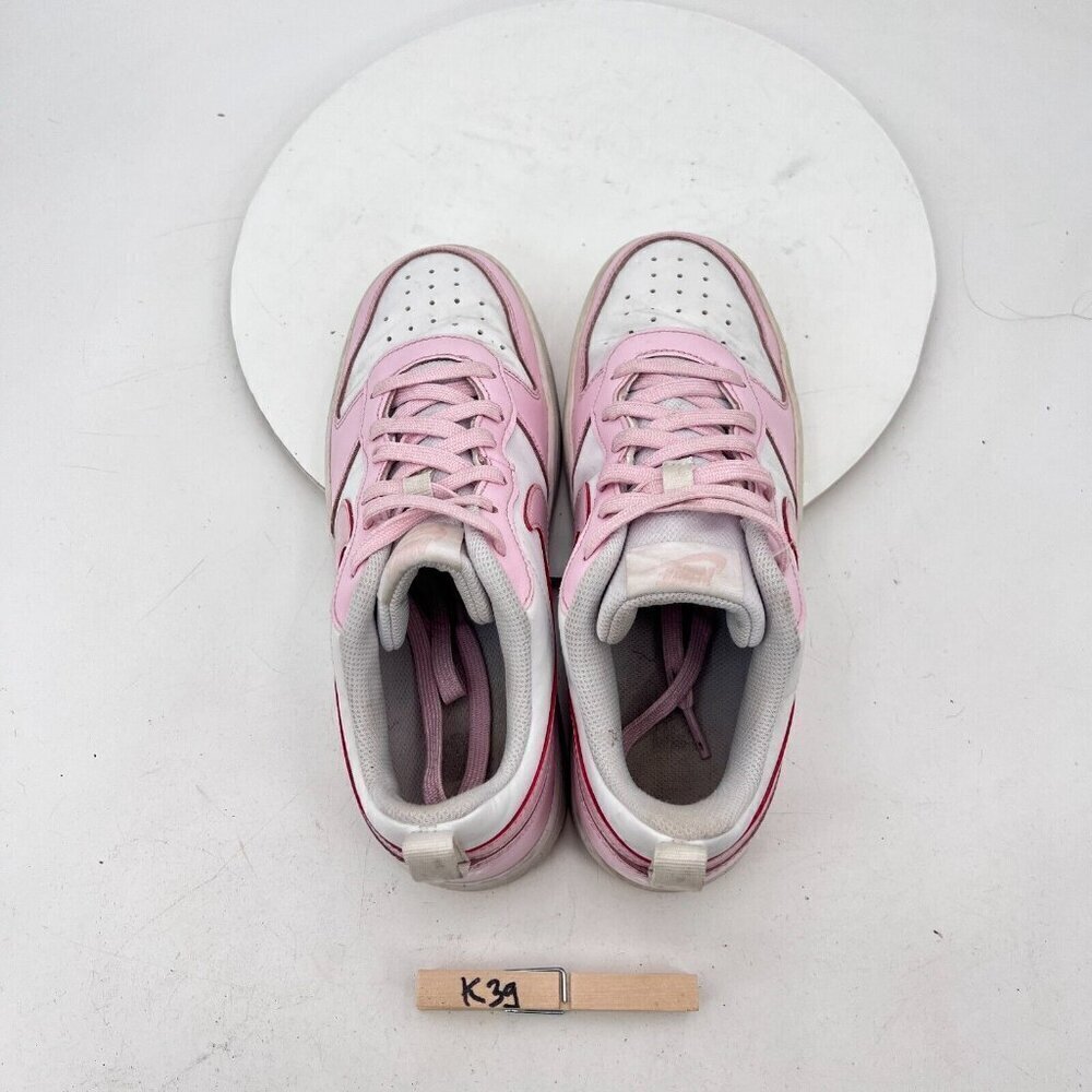 Nike Court Borough Low 2 Youth Size 7Y Women 8.5 DQ0492-100 White Pink Foam Shoe - Picture 11 of 13